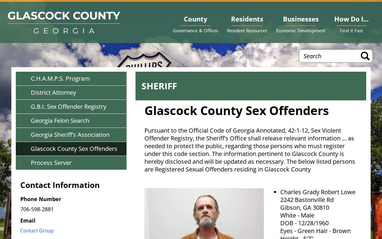 Glascock County released inmate mugshots limited registry channel
